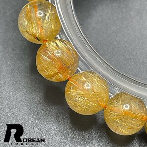 夢色 EU製 定価9万円★ROBEAN・タイチンルチル★黄金針水晶 ゴールド ブレスレット 九星開運 天然石 金運 お守り 10-10.4mm 1008J144の画像8