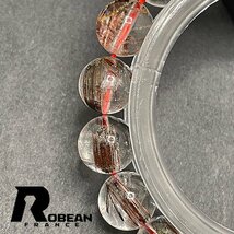 レア EU製 定価5万円★ROBEAN・グリーントルマリンルチルクォーツ★ブレスレット パワーストーン 天然石 綺麗 お守り 9.7-10.3mm 1001G1243_画像4