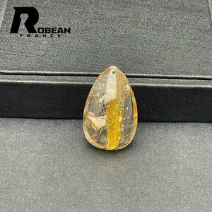 逸品 EU製 定価21万円★ROBEAN・タイチンルチルペンダント★黄金針水晶 ゴールド アクセサリー 九星開運天然石 32.3*20.8*11.7mm 1001G1458