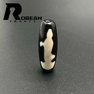 高級 EU製 定価5万円★ROBEAN・チベット老玉髄・天珠★パワーストーン アクセサリー 天然石 瑪瑙 金運 お守り 約37*13mm 1004T015