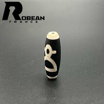 絶賛 EU製 定価5万円★ROBEAN・チベット老玉髄・天珠★パワーストーン アクセサリー 天然石 瑪瑙 金運 お守り 約39.6*12.7mm 1004T023_画像1