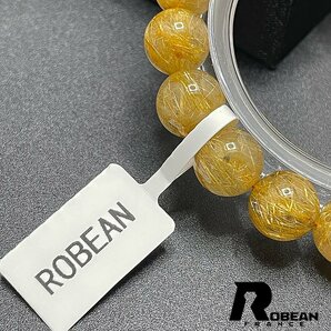 夢色 EU製 定価14万円★ROBEAN・タイチンルチル★黄金針水晶 ゴールド ブレスレット 九星開運 天然石 金運 お守り 10.9-11.2mm 1008J314の画像7