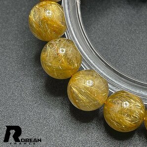 夢色 EU製 定価14万円★ROBEAN・タイチンルチル★黄金針水晶 ゴールド ブレスレット 九星開運 天然石 金運 お守り 10.9-11.2mm 1008J314の画像6