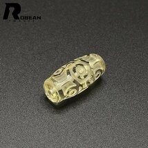 貴重 EU製 定価5万円★ROBEAN・チベット天珠・シトリンファントム★パワーストーン アクセサリー 天然石 金運 約29.8*14.1mm 1008J306_画像5