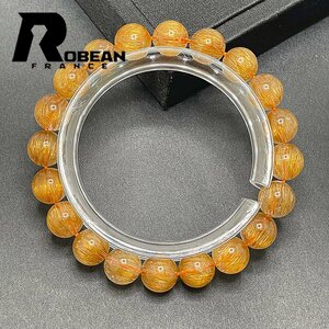 夢色 EU製 定価7万円★ROBEAN・銅髪ルチルクォーツ★ブレスレット パワーストーン 天然石 金運 お守り ギフト 9.5-10mm 1001G1255