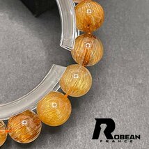 貴重 EU製 定価9万円★ROBEAN・銅髪ルチルクォーツ★ブレスレット パワーストーン 天然石 金運 お守り ギフト 10.2-10.8mm 1001G1231_画像5