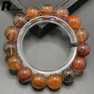  beautiful EU made regular price 17 ten thousand jpy *ROBEAN* Brown rutile quartz * bracele Power Stone natural stone beautiful luck with money amulet 13.9-14.8mm C1008J533