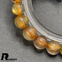 逸品 EU製 定価6万円★ROBEAN・タイチンルチル★黄金針水晶 金運 幸運 ゴールド ブレスレット パワーストーン 綺麗 7.3-7.8mm 1008J311_画像4