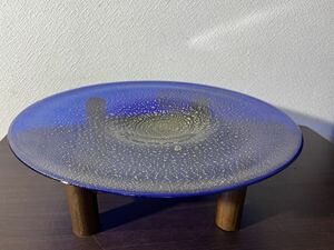 alanfox アランフォックス 1999 直径40.5cm 大皿 茶道具 アートガラス 作家物 プレート 飾り皿