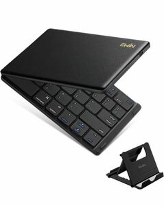 Bluetooth キーボード 折りたたみ式 ワイヤレス キーボード 157g 超軽量 レザーカバー ワイヤレスIOS/Android/Windows に対応 (Black)