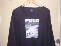 90s 00s ラルフローレン POLO SPORT 雪山 フォト 長袖Tシャツ L 黒/フェード vintage old y2k ski snow mountain_画像1