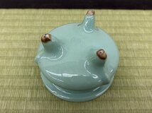 諏訪蘇山 青磁三足香炉 透かし火屋 香道具 骨董品 古美術品 811020mqN_画像9