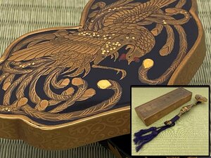 最高級蒔絵 金彩鳳凰図 如意 梨地 箱付 時代 法具 骨董品 古美術品 2792tbbyN