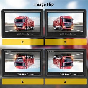 バックカメラモニターセット バックモニター 7インチ液晶モニター IP68防塵防水 正像・鏡像を切り替え可能 12V/24V両対応の画像6