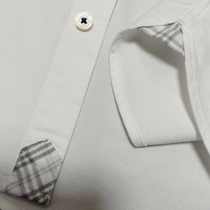 バーバリーブラックレーベル■ノバチェック使い ホース刺繍 3(L) 白 オックスフォード 長袖BDシャツ BURBERRY BLACK LABEL■の画像6
