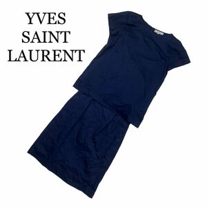 YVES SAINT LAURENT Yves Saint-Laurent выставить трикотаж с коротким рукавом юбка темно-синий M YSL