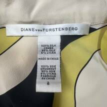 Diane von Furstenberg ダイアンフォンファステンバーグ ブラウス サイズ2 トップス クリーム色 黄色 黒色 1円スタート_画像9