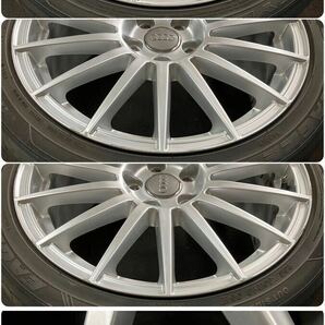 アウディ A4 DTM 235/40R18 8J+43 5穴 PCD112 M14 ハブ径57 球面 純正 18インチ アルミ ホイール 5H ピッチ112 良品タイヤ2本付 8E B7の画像4