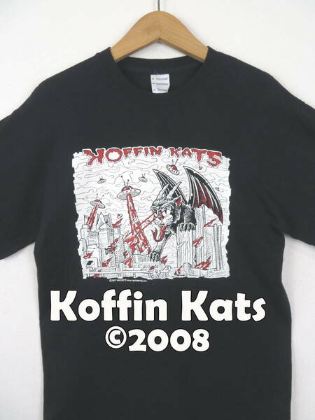 00s コフィンキャッツ ★ 2008コピーライト入り Tシャツ M ★ Koffin Kats バンドTシャツ バンT サイコビリー ロカビリー アメリカ USA古着