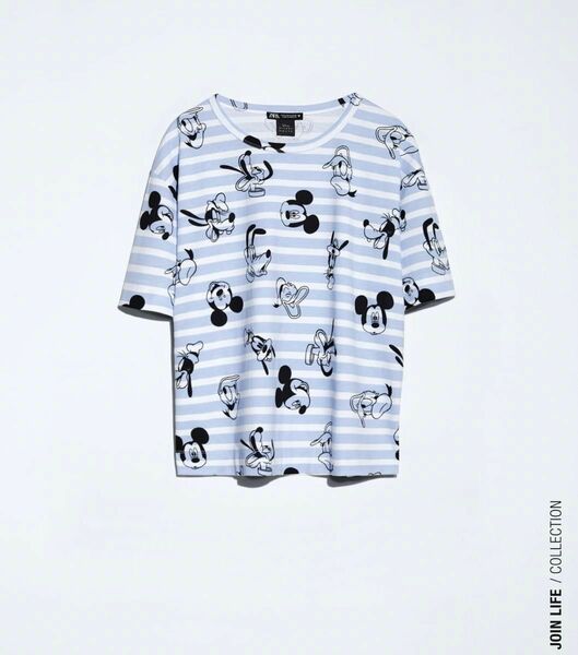 SALE★ZARA×Disney☆コラボ☆ミッキー&フレンズ オーバーサイズTシャツ ボーダーTシャツ☆新品 