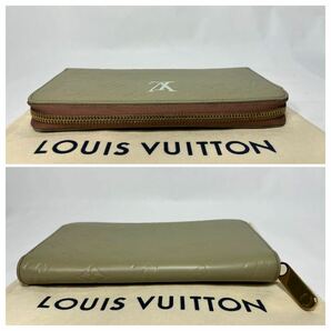 【美品】ルイヴィトン ヴェルニ 4162ラウンドファスナー 長財布 マット モノグラム ジッピーウォレット LOUISVUITTON アースカラーの画像3