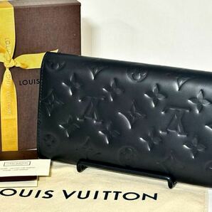 【極美品】ルイヴィトン ヴェルニ 長財布 4097ポルトフォイユサラ モノグラム LOUISVUITTON マットブラック パープル系の画像2