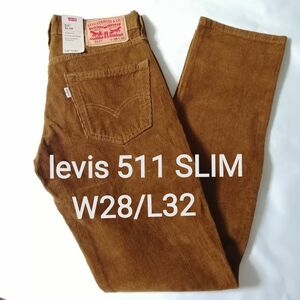 ウエスト71cm【W28/L32】levis 511 SLIM WARP STRETCH ワープストレッチコーデュロイ リーバイス