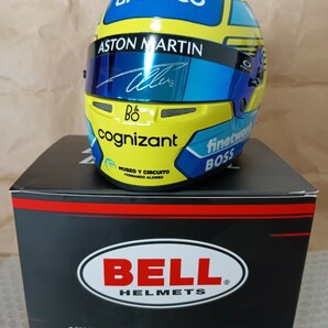 F1 1/2サイズヘルメット F.アロンソ直筆サイン入りFernando Alonso 2024 アストンマーティン Bellの画像1