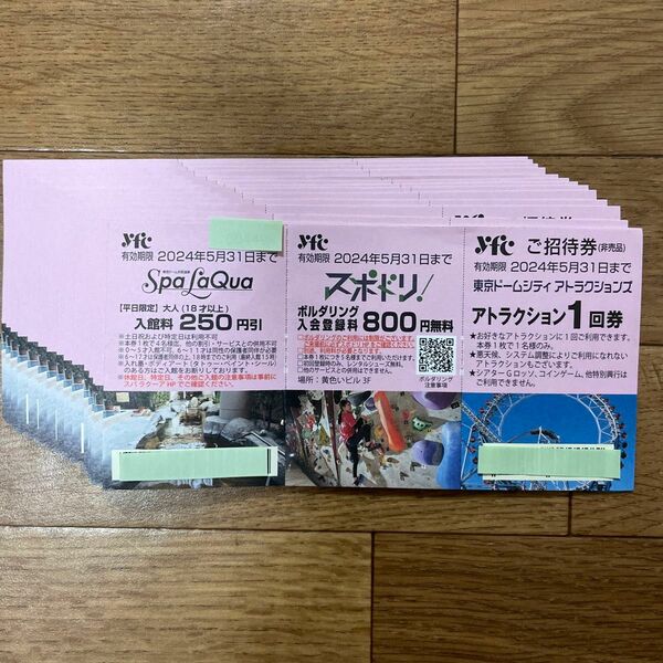 東京ドームシティ アトラクション券　15枚