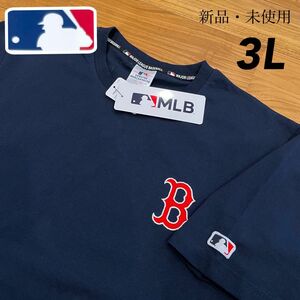 【3L】MLB公式 ボストン・レッドソックス　綿100% ロゴ刺繍　半袖Tシャツ●メンズ　吉田正尚　大きいサイズ　4L 5L