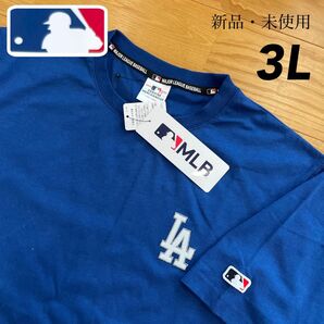 【3L】MLB公式 ロサンゼルス・ドジャース　綿100% ロゴ刺繍　半袖Tシャツ●メンズ　大谷翔平　大きいサイズ　4L 5L