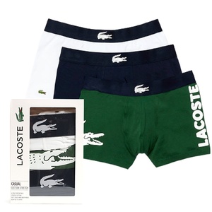 ラコステ LACOSTE ボクサーパンツ 5H1803-P52-M メンズ ホワイト ネイビー グリーン 3枚セット 下着