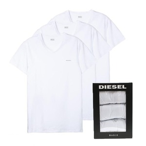 ディーゼル DIESEL Tシャツ 00SPDM-0AALW-100-M メンズ ホワイト 3枚セット 下着