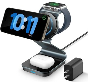 A18 JOYYTECH 3in1 ワイヤレス充電器 magsafe対応 マグセーフ充電器 apple watch 充電器 15W急速マグネット充電 格安売り切りスタート ゆ