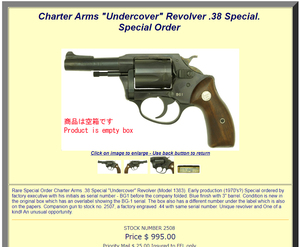 Gun Case CHARTER ARMS MODEL:1383 UNDERCOVER USED