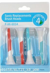 追跡あり キッズ向け フィリップス Sonicare 4本 電動歯ブラシ替え HX6034 互換品 子ども用 Philips ソニッケアー (p0