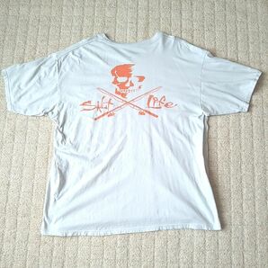 SALT LIFE ソルトライフ ポケット付き 半袖Tシャツ バックプリント ドクロ 骸骨 フィッシング 古着 XLの画像3