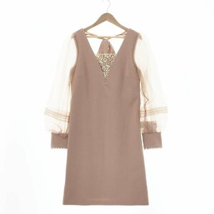 ★未使用タグ付 LILY BROWN リリーブラウン【11000円】コードレースAラインワンピース レディース1 ピンク LWFO211032 1BA/91261