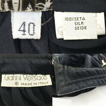 ★Gianni Versace ジャンニヴェルサーチ 長袖 シルク100％ ブラウス サイズ40 レディース ブラック×オフホワイト ヴィンテージ 1BA/91221_画像8
