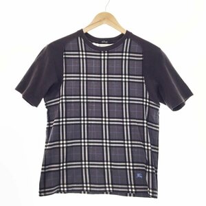 ●BURBERRY BLACK LABEL バーバリーブラックレーベル 半袖チェック柄Tシャツ サイズ2 メンズ ブラック×グレー×ブルー 1AA/91429