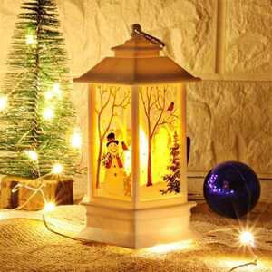  white snowman Christmas LED light lantern lighting ZCL963