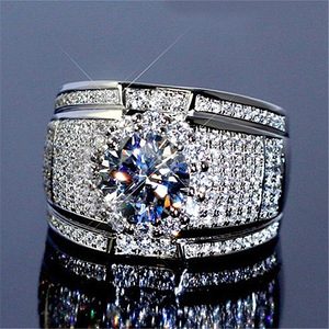 diamond sil(ver) балка кольцо мужской кольцо мужчина . аксессуары подарок Kirakira светит роскошный .. размер настройка возможно ZCL552