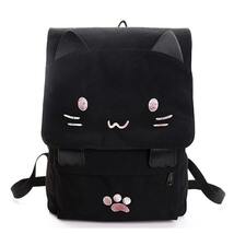 新品 デイパック リュック レディース 2色 猫 cat バックパック 学生バッグ 鞄 女性用 黒＆ピンク 猫の顔 BAG 通学鞄 旅行鞄 ZCL404_画像3