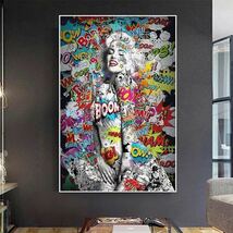 CHQ386#マリリン・モンロー　ポップキャンバスアートポスター　50×70cm インテリア　雑貨_画像1