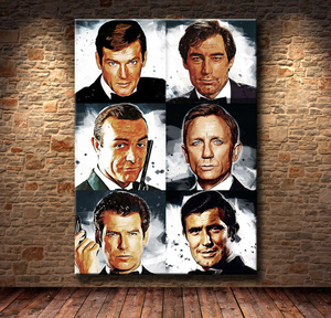 CHQ453# ジェームズ ボンド　007　映画　キャンバスアートポスター　クラシックヴィンテージ　50×75cm　インテリア 枠なし