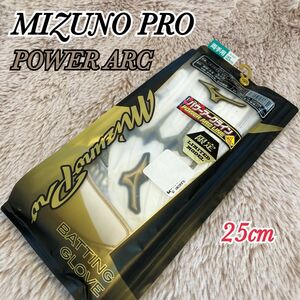 新品 MIZUNO PRO ミズノプロ バッティンググローブ パワーアーク 25cm