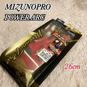 新品 Mizuno Pro ミズノプロ パワーアーク バッティンググローブ 26cm 両手用