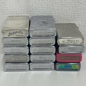 #10047AZ Zippo STERLING 他 スリムタイプ 14品 まとめ売り オイルライター ジッポー 着火未確認 ジャンク品 現状品の画像3