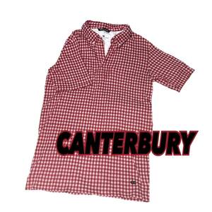 日本製【CANTERBURY】カンタベリー レッドチェックポロシャツ S 