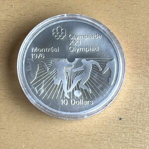 珍しい裏面 サッカー 1976 モントリオールオリンピック記念10ドル 銀貨の画像2